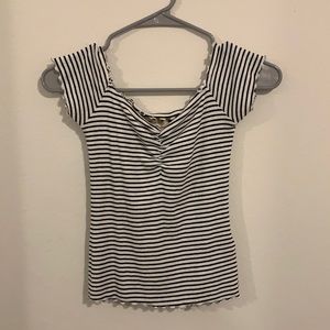 Hollister Striped off the Shoulder Top